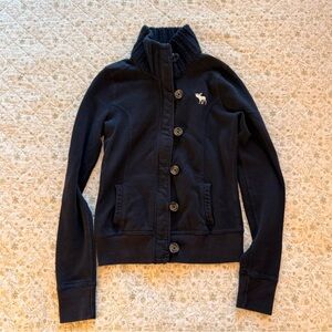 Abercrombie & Fitch navy blue button up jacket